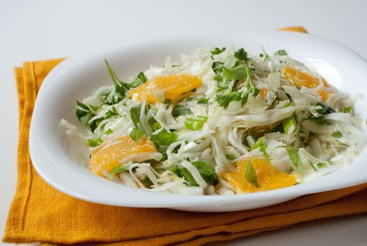 Chinese cabbage, orange and apple salad - a vitamin dish on a low-carb diet